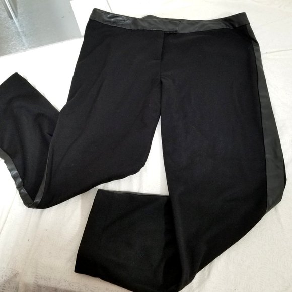Metaphor Faux Leather Stretch Legging Pant Bottom 14P Black Tuxedo Gothic Punk A - Picture 1 of 11